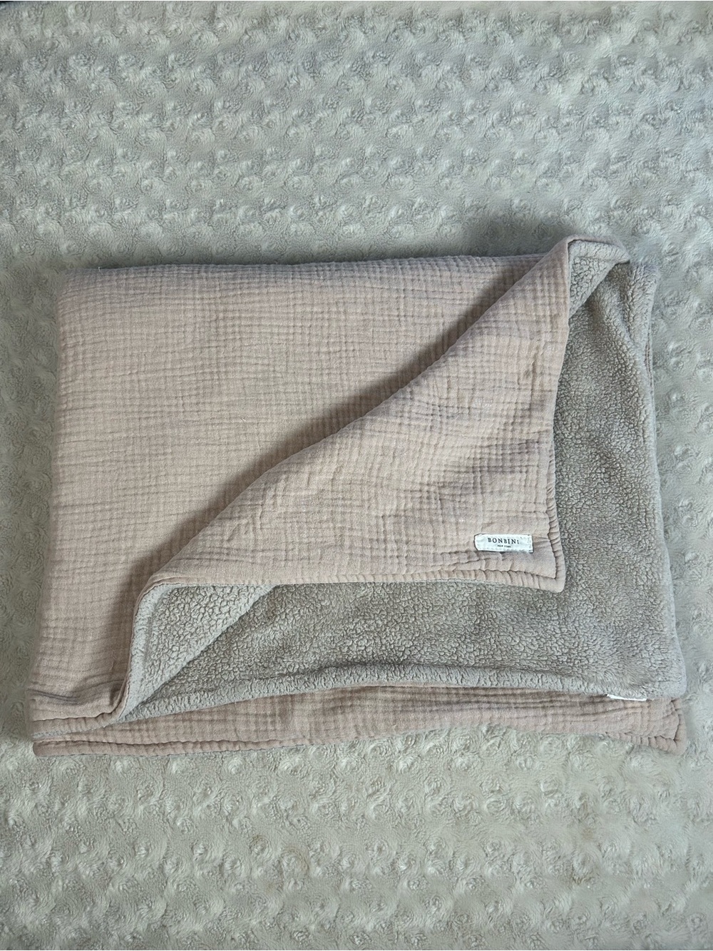 Bonbini New York Rainbow Print Baby Blanket Muslin Sherpa Reversible Lovey